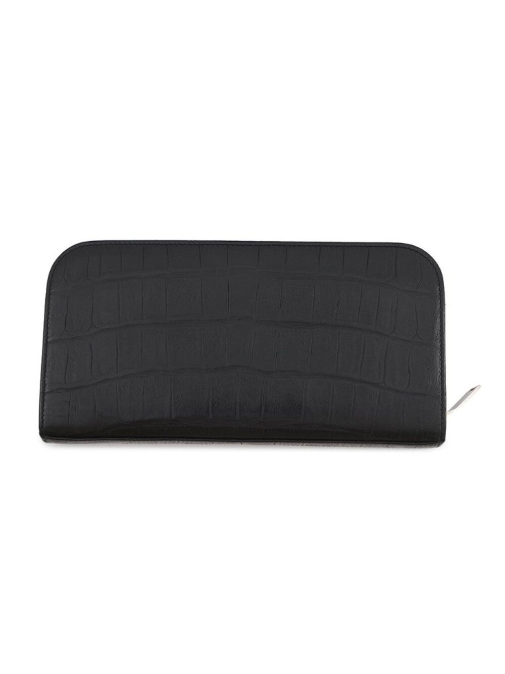 Saint Laurent Paris Wallet Zip Around Croco Embossed Leather Black - Picture 3 of 10